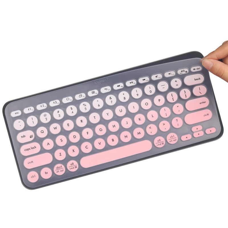MUBUY-GOL Keyboard Cover for Logitech K380 Pebble Multi-Device Bluetooth Keyboard/Logitech Pebble Keys 2 K380s/Logitech K380 Multi-Device Bluetooth Keyboard, Logitech K380 Wireless Keyboard Cover Skin(GPink) - Image 1